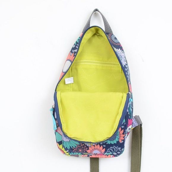 Lily Bloom Sunflower Peace Eco-Friendly Sling Crossbody Backpack - Picture 3 of 6